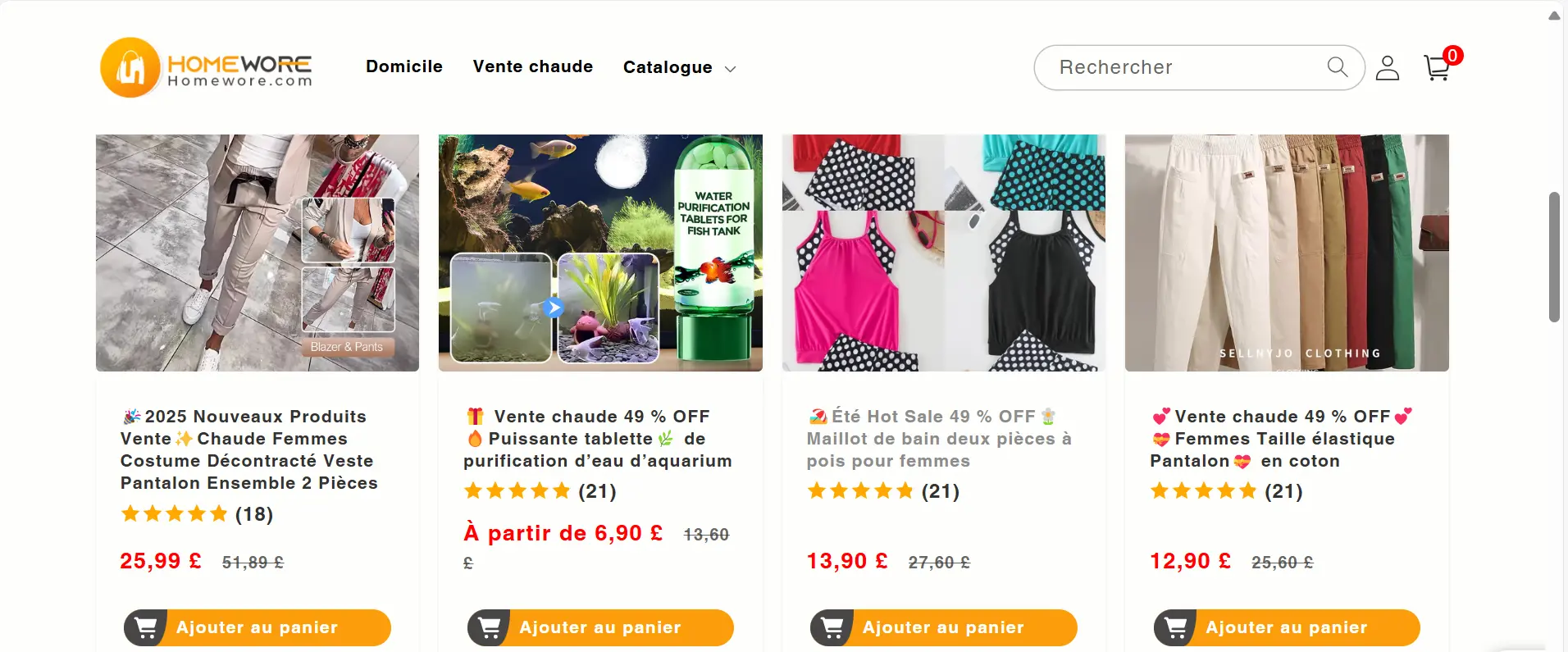 Homewore est une boutique en ligne multinationale créée il y a environ 3 ans, proposant un assortiment varié de produits